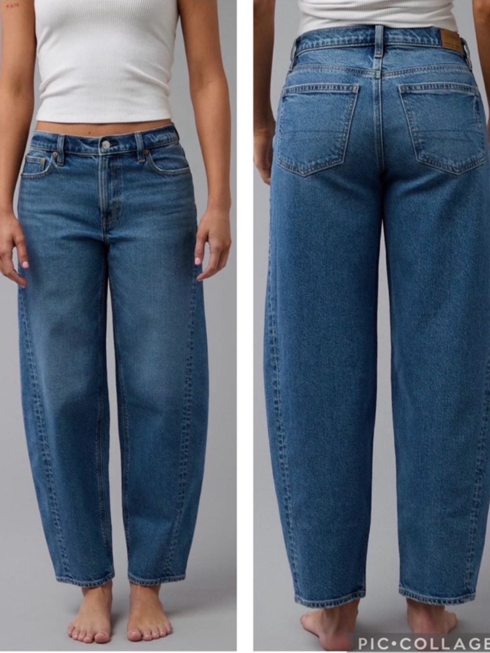 American Eagle Stretch Barrel Jeans Tinted Medium Stretch Size 18 (34W) - Picture 3 of 16